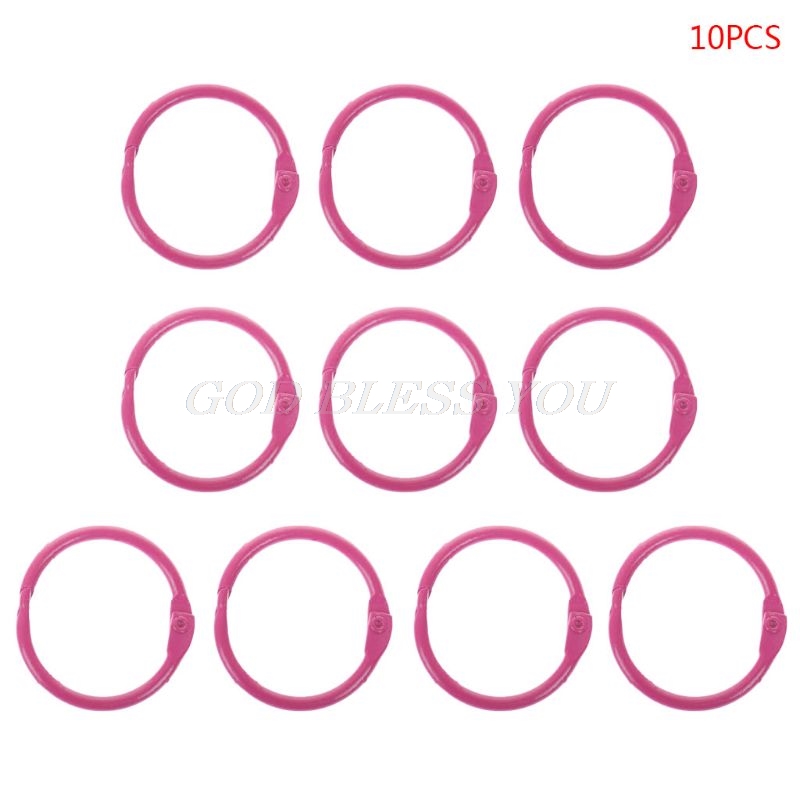 10PCS Metal Loose Leaf Binder Ring Book Hoops DIY Albums School Office Supplies Craft Binding Book Hoops: HP