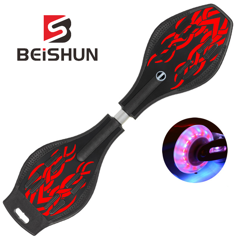 Adult Children's Two-wheeled Skateboard Beginners Flashing Vitality Board Two-wheeled Scooter: Dragon board-1