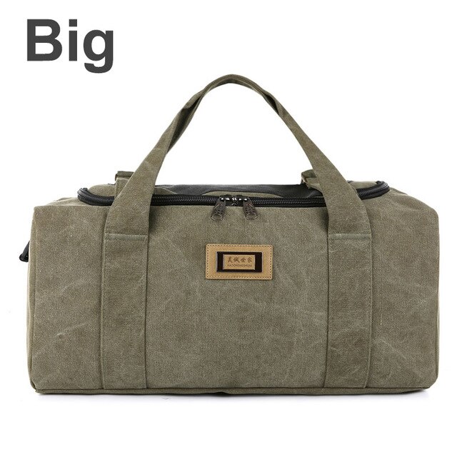 Grote Capaciteit Bagage Tas Reistas Mannen Dikke Canvas Moving Reistas Vrouwen Moederschap Pakket Bagage Tas B324: Army Green Big