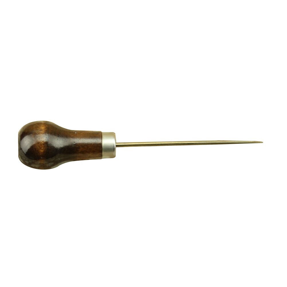 1Pc Leather Wood Handle Awl Tools For Leathercraft Stitching Sewing Accessories