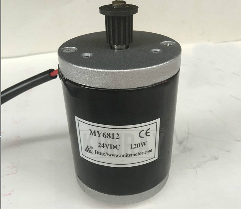 MY6812 24V DC 100W 120W Electric Skateboard Scooter Electric Bike High-Speed Brush Motor Belt-wheel Motor With 3M Belt 16T Teech