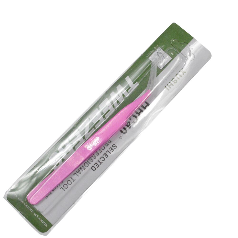 Raka+böjda ögonbryn ögonfranspincett nagelkonstverktyg rosa nipper för plockare strass dekorationer klistermärke verktyg  e311/ fb-t -1