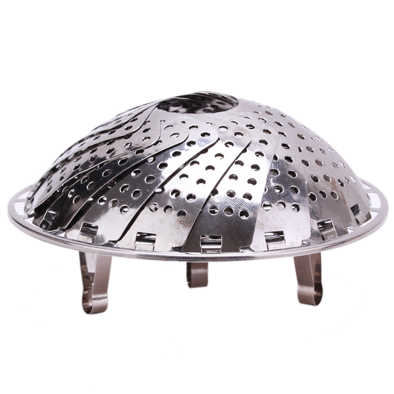 Stainless Steel Multifunctional Steamer Plate Silver Magic Retractable Folding Steaming Fruit Plate Disk