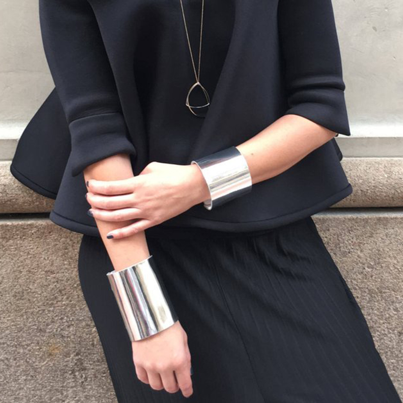 Luxe Geometrische Lederen Armbanden Voor Vrouwen Zilver Kleur Kiezen Sieraden Handgemaakte Verstelbare Armbanden