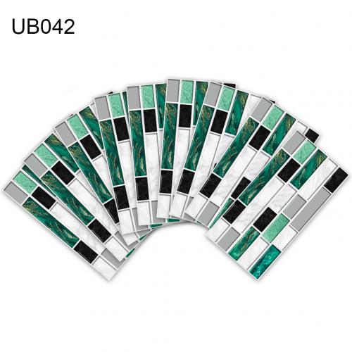 9Pcs 20x10cm Marble Texture Waterproof Tile Sticker DIY House Floor Wall Decor: UB042