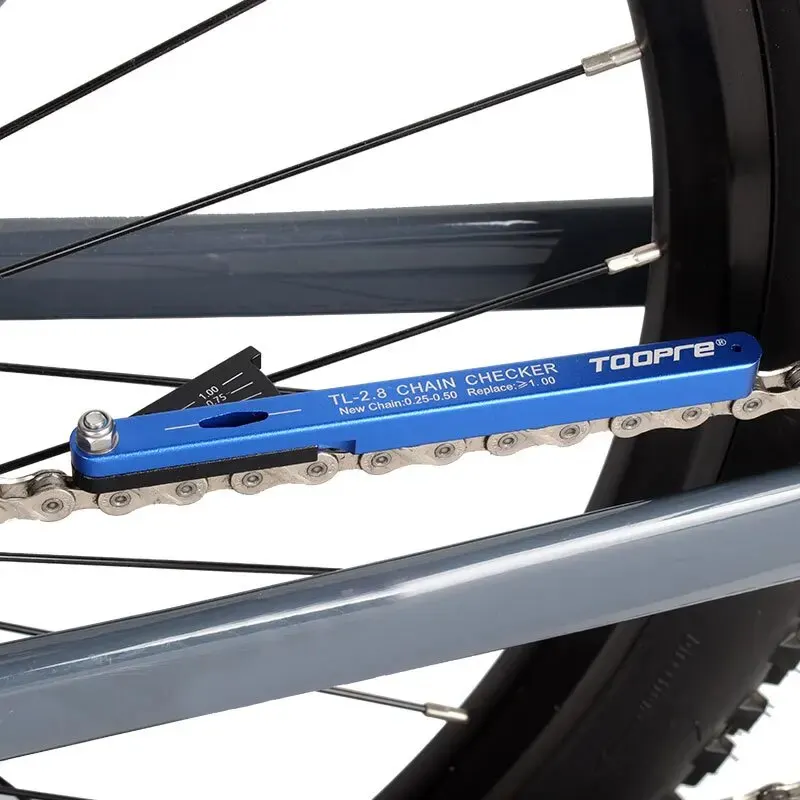 TOOPRE Bicycle Chain Wear Indicator Measurer Aluminum Alloy Chains Gauge Measurement Checker MTB Road Bike Repair Accurate Tool