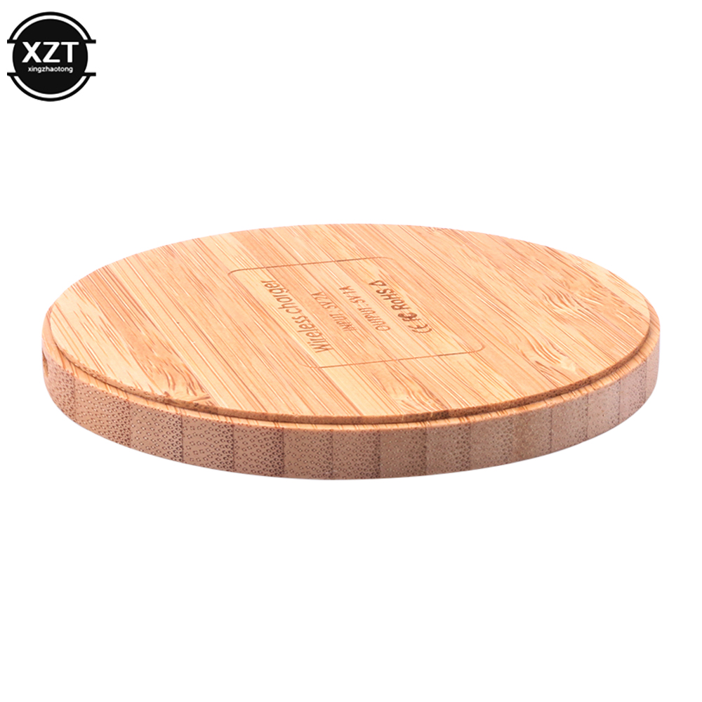 Portable 5W Qi Wireless Charger Slim Wood Pad For Apple iPhone 7 8 Plus Smart Phone Wireless Charging Pad For Samsung S7: circle