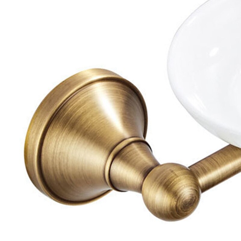 Jabonera antigua de bronce cepillado para baño, soporte para platos, jabonera de cerámica para inodoro