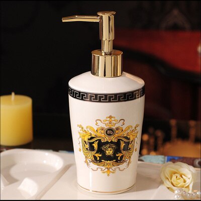 Soap Dispensers Ceramic Emulsion Dispensing Bottle Preser Portable Soap Dispensers Perfume Hand Shower Gel Shampoo Bottle 400ML: Style 6