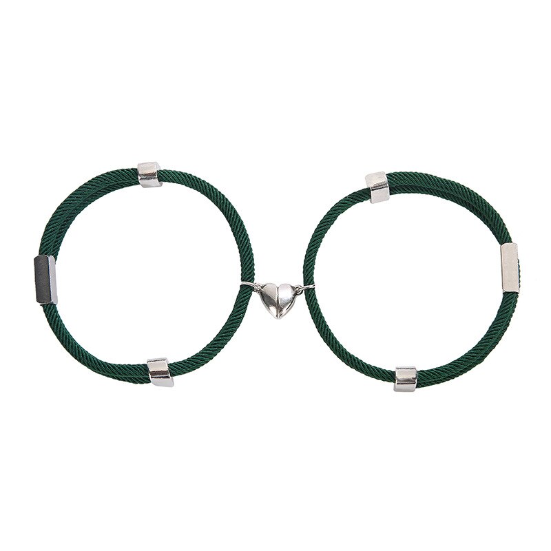 1 paar Magnetic Herz Paar Armbänder Seil Kette Edelstahl Charme Armbänder Für Frauen Männer Liebhaber Gepaart Schmuck