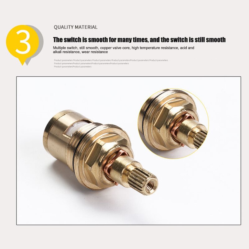 Newest 2 Pcs Replacement Tap Valves Ceramic Disc Gland Brass 20 Teeth 1/2 Inch Accessories