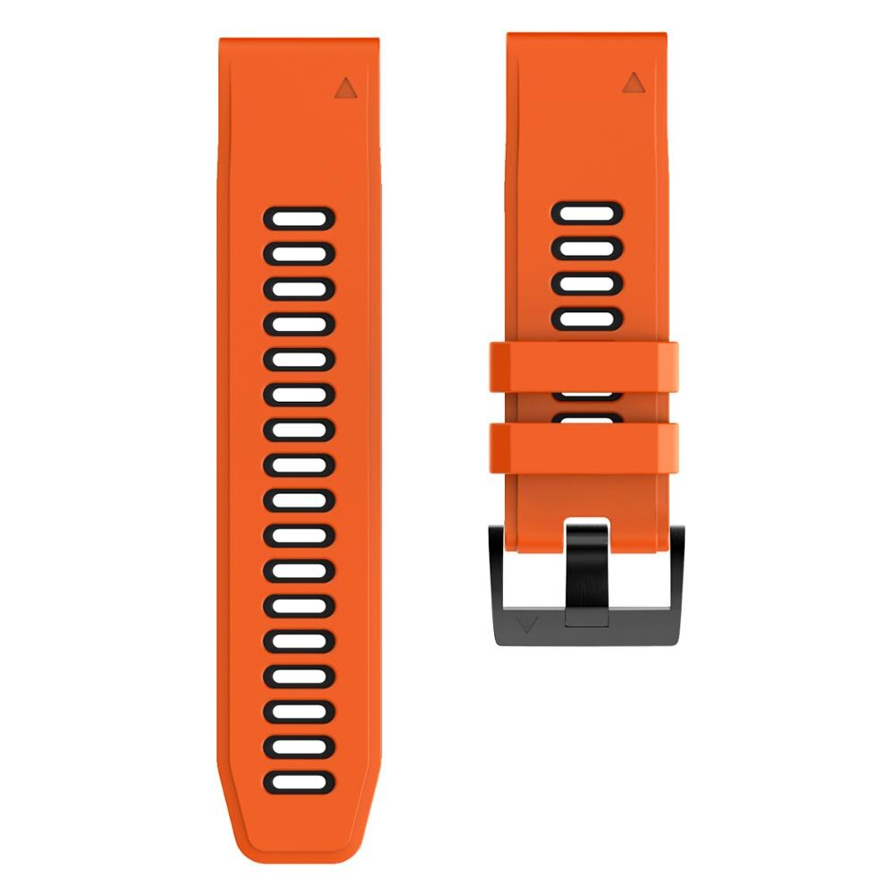 22mm QUICKFIT Silicone Wrist strap For Garmin MARQ Series Watch Band Wirstband for MARQ Athlete/Driver/Adventurer Watchband: Orange black