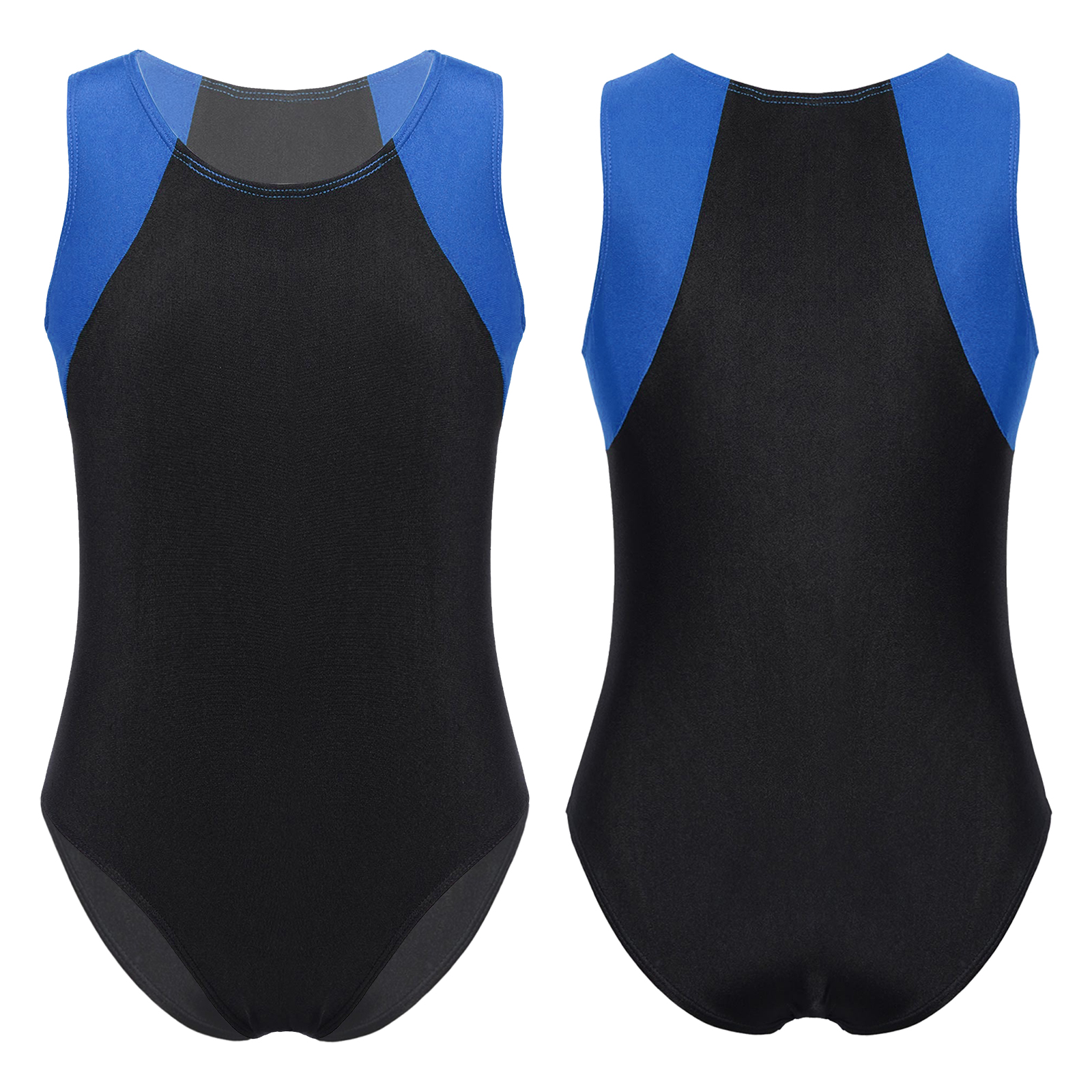 Barnpojkar balett dansdräkter ärmlös rundhalsad trikåer kontrastfärgad bodysuit för träning: Xxxl / Grå