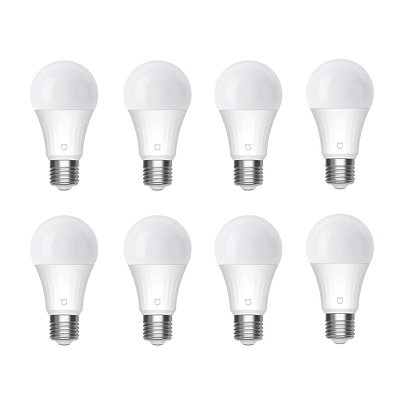 Xiaomi Mijia LED Smart Bulb Bluetooth Mesh Version 5W 2700-6500K Controlled By Voice Adjusted Color Temperature Smart Lamp: 8 PCS