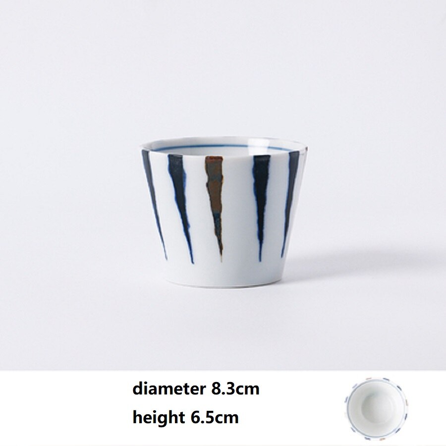1 Pc Japanse Schotel Plaat Keramische Onderglazuur Retro Creatieve Lijnen Eenvoudige Exquise Huishouden Gemaakt In Japan: Diameter 8.3cm