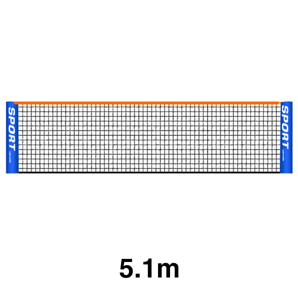Driveway PE Backyard Adults Kids Standard Beach Foldable Portable Tennis Net Sport Training Court Indoor Outdoor Badminton: 5.1m
