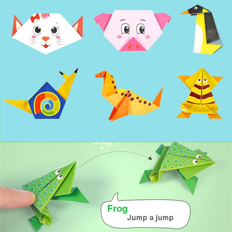Puzzle 3D, jouet pliant pour enfants, livre en papier Origami pour motifs d&#39;animaux, fait à la main, jouets d&#39;artisanat de maternelle, 54 pièces