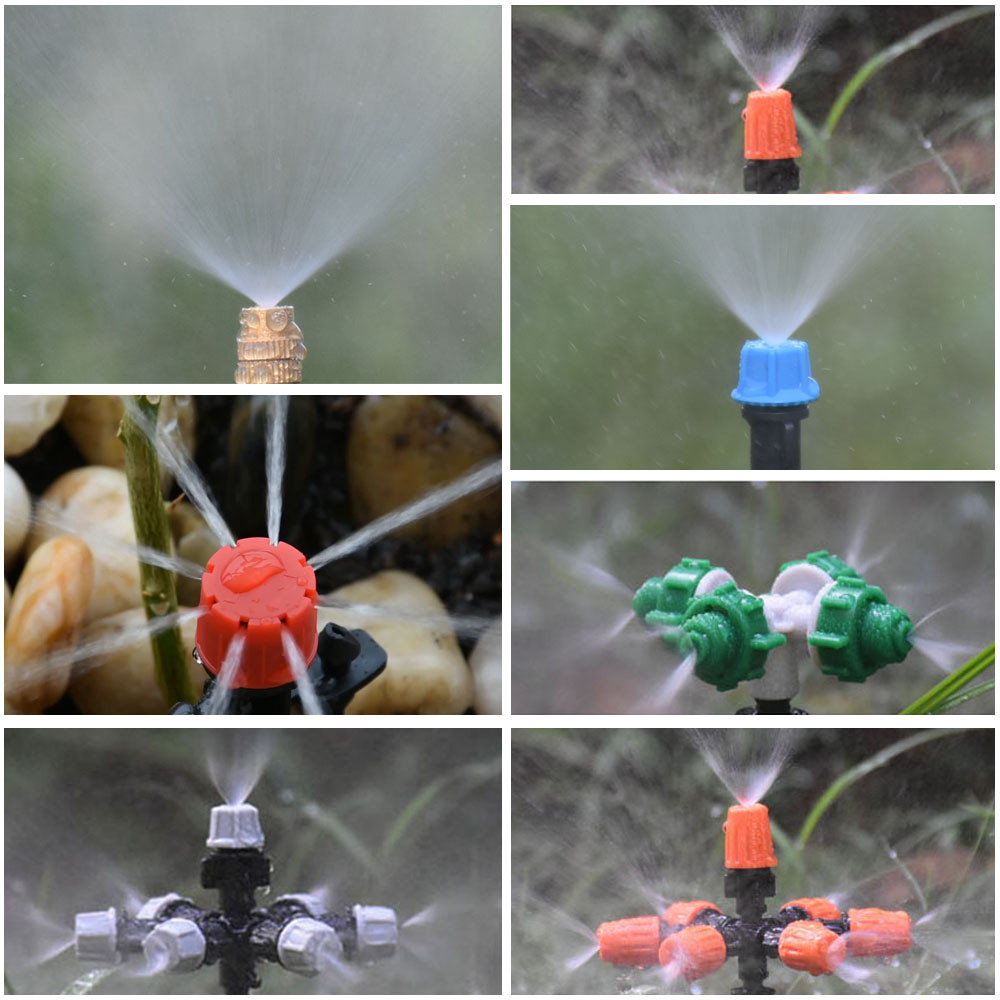 1/2" Mist Sprinkler 1/4/5/7-way Fog Sprinkler Nozzle Adjustable Misting Water Automatic Flower Watering Garden Atomizer