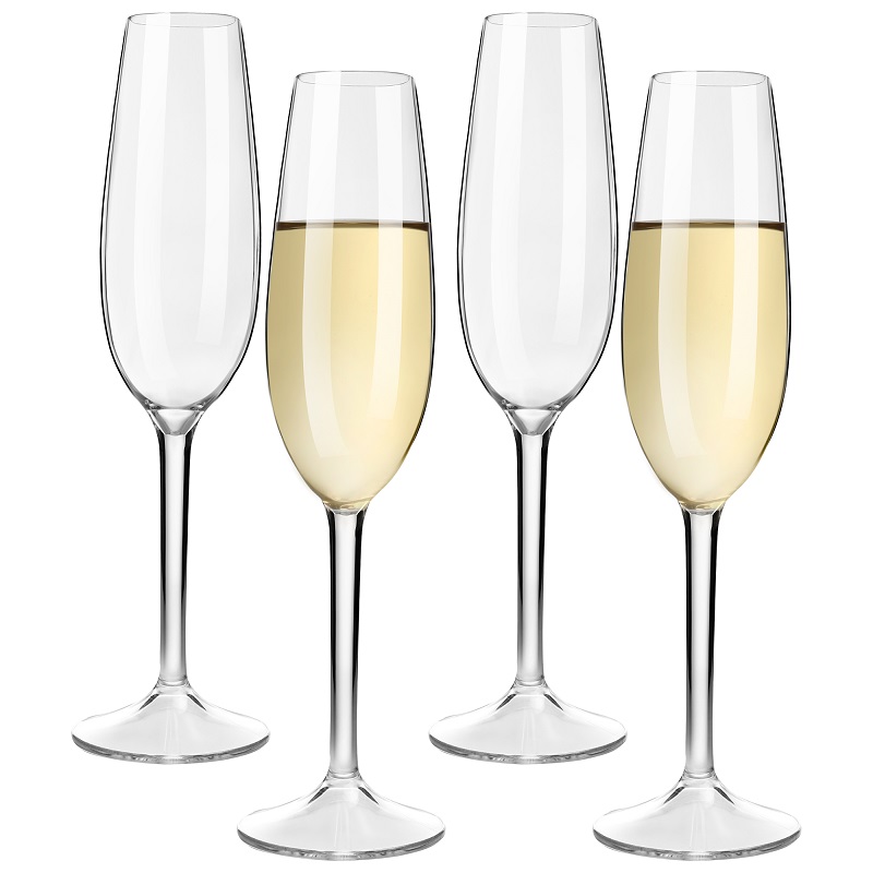 MICHLEY-Juego de copas de champán irrompibles, copa de vino espumoso de plástico Tritan para boda, , Picnic, Barware, 2/4 Uds.: Negro