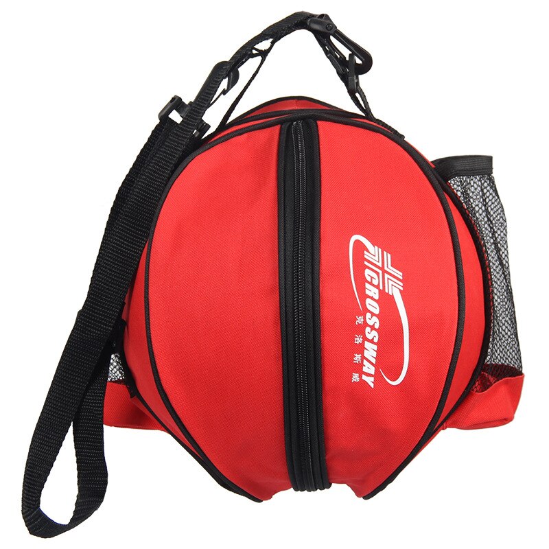 Borsa sportiva universale pallone da basket calcio pallavolo treno zaino borsa forma rotonda tracolla regolabile zaini: red