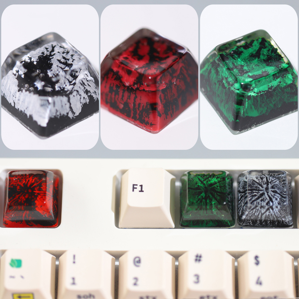 Teclas tridimensionales creativas personalizadas hechas a mano para interruptores Cherry MX, teclado mecánico, teclas de resina de montañas nevadas