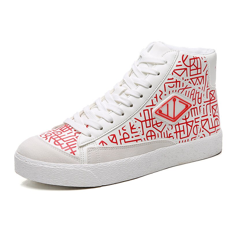 Färgglada målade skateboardskor för män som andas hip hop street skor sport fritid promenadskor chaussure homme: Redf 760 / 39