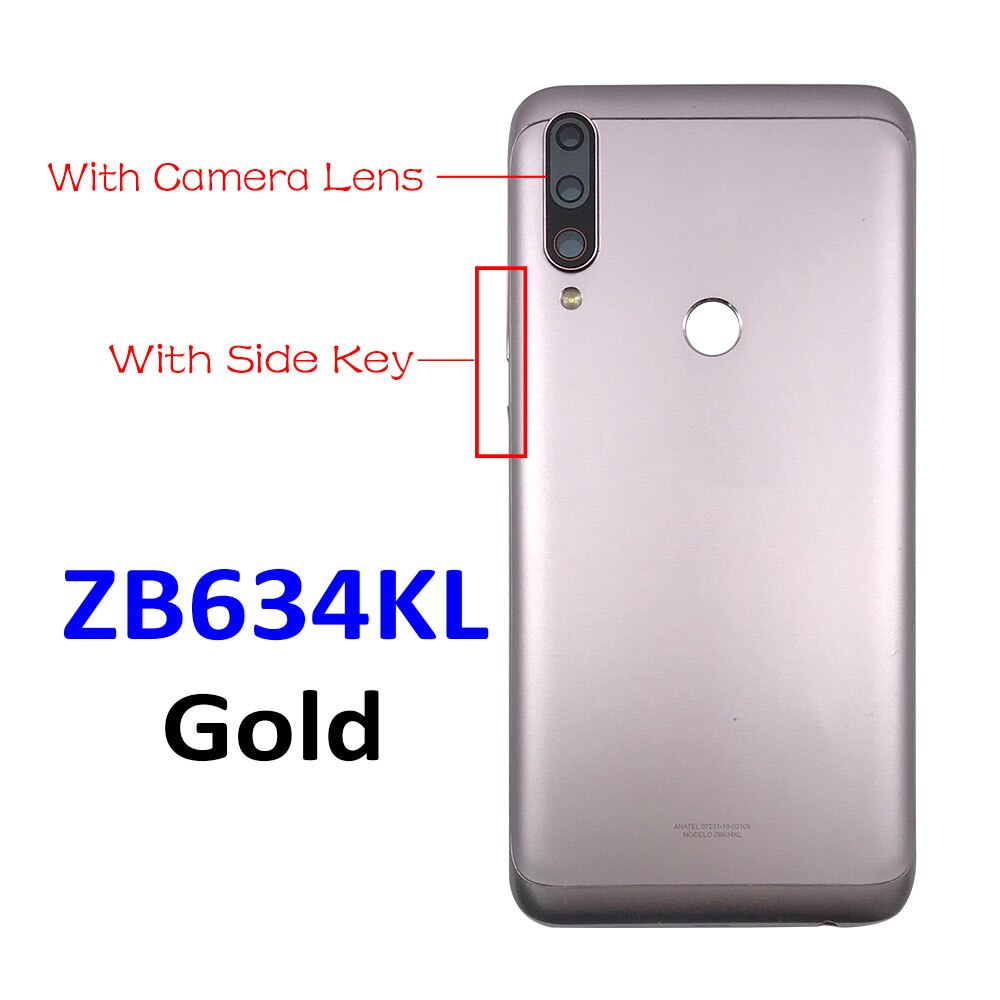Terug Batterij Deur Achter Behuizing Cover Case + Camera Lens + Side Key + Volume Knop Voor Asus Zenfone Max plus (M2) ZB634KL A001D: Gold
