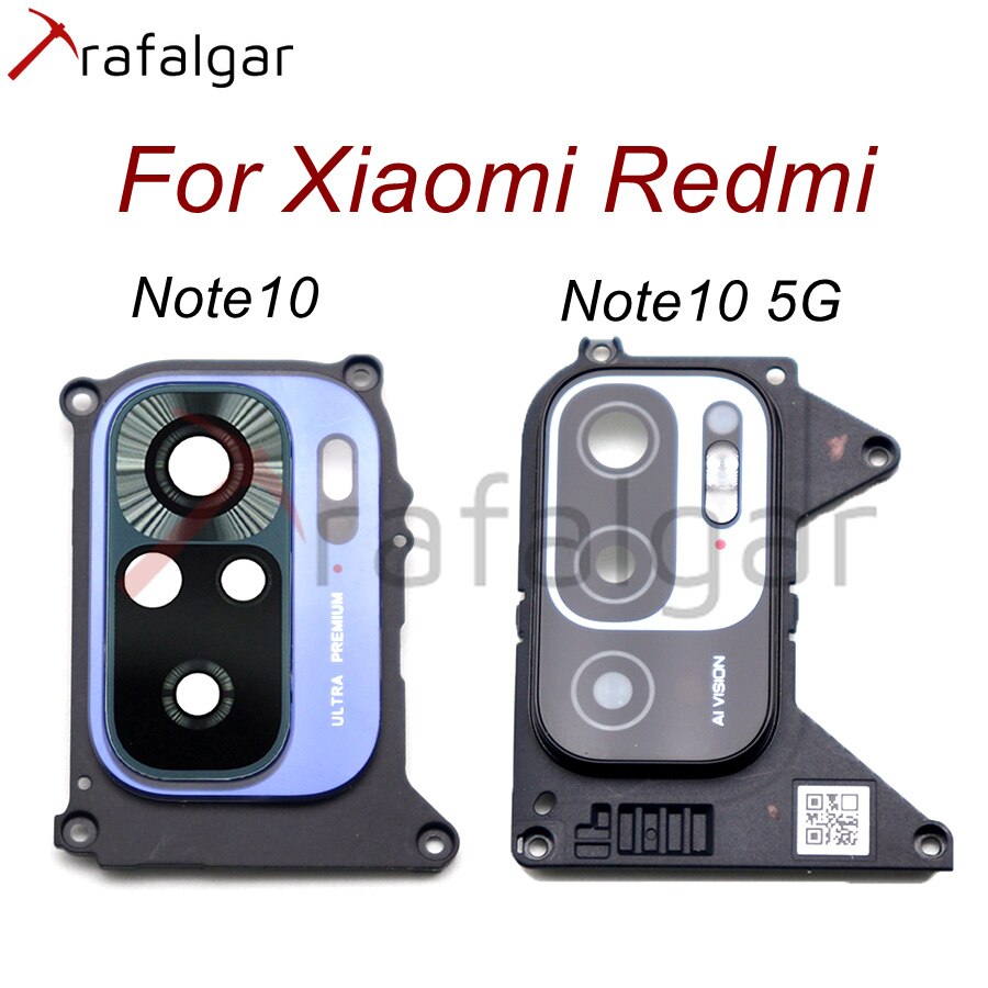Original Rear Back Camera Glass Lens Cover For Xiaomi Redmi Note 10/Note10 Pro 5G Camera Glass+Frame Holder Bezel Replacement