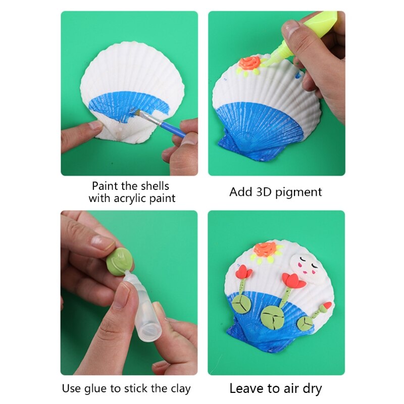 3D DIY Painting Set Hand Painting Toy Art Craft Kit Shell Painting Kit Drawing &amp; Art Supplies Art Teaching Props