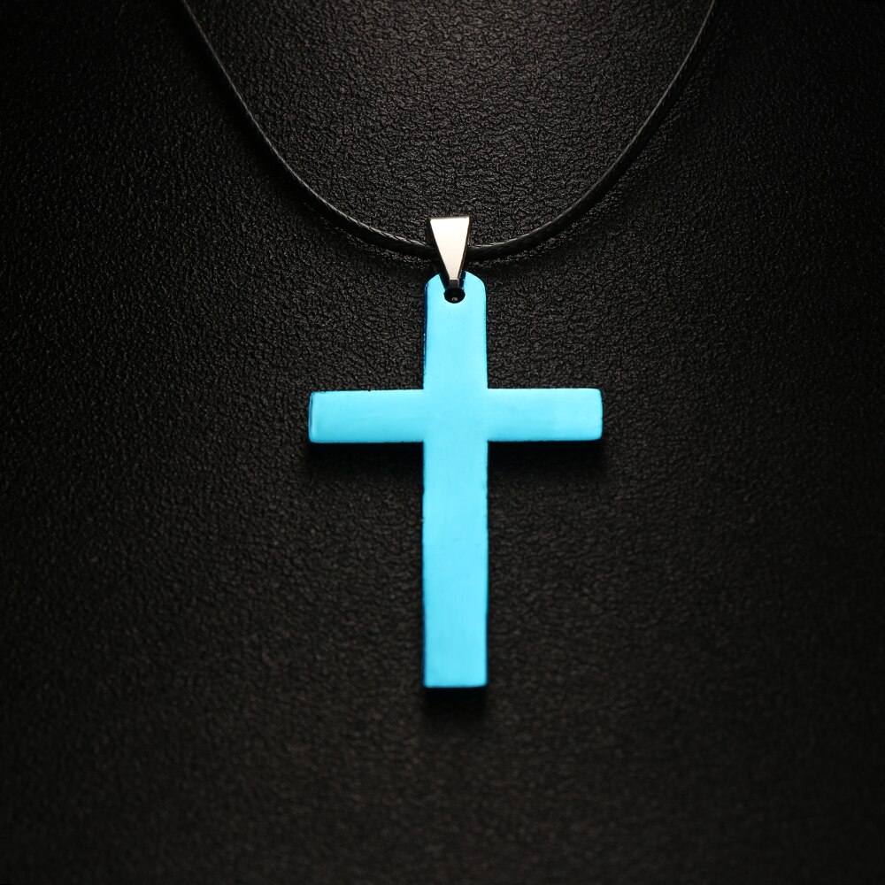Collar con colgante de Cruz para hombre, cadena de eslabones de acero inoxidable, estilo Punk, 1 unidad,