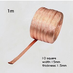 1m 2.5 kvadrat  to 185 kvadrat bredd 6mm-60mm tjocklek 1.5mm-10mm koppar flätad koppar ledande tejp koppar anslutningstråd: 10