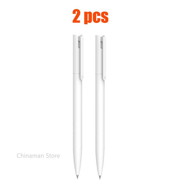 Original Xiaomi Mi Gel Pen MI Pen 9.5mm No Cap Bullet Black Pen PREMEC Smooth Switzerland Refill MiKuni Japan OEM Black Blue Ink: 2pcs pen