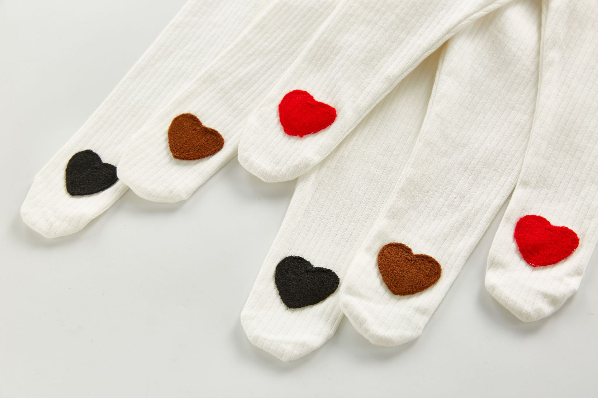 Tegneserie hjerte baby strømpebukse ensfarget stripet spedbarn låve strømpe smålåve jenter tights låve bukser