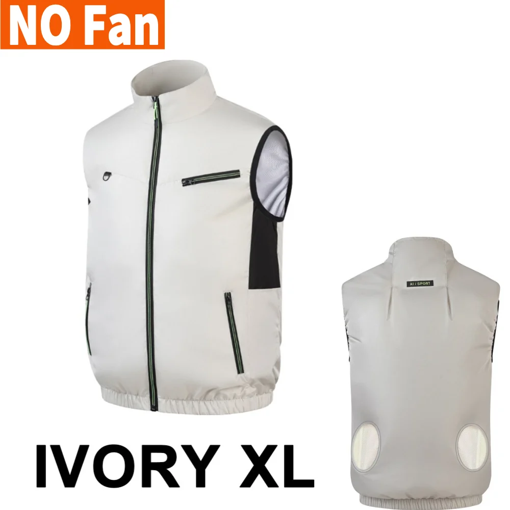 Koelvest Draagbare Koelventilator Vest Hittebestendige Airconditioning Kleding Koeling Voor Werknemers Zomer Kamperen Viskoeling: GRIJS