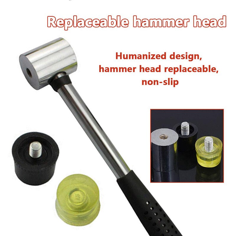 Leather Tools Leather Hole Punch Kit Hollow Puncher Belt 0.5mm-5mm with ouble-Faced Soft Mallet Rubber and Nylon Faced Hammer