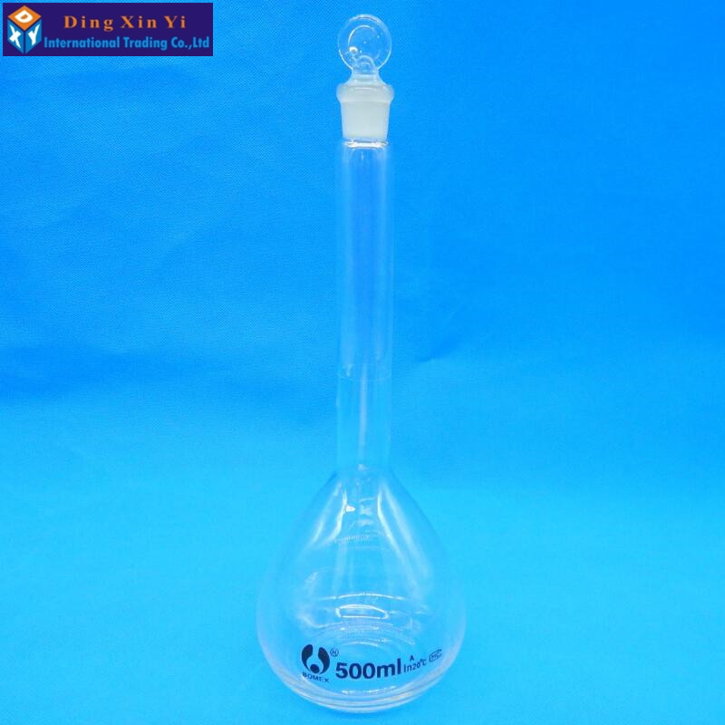 500ml Transparent volumetric flask Constant volume bottle flint glass flask volumetric Laboratory volumetric flask