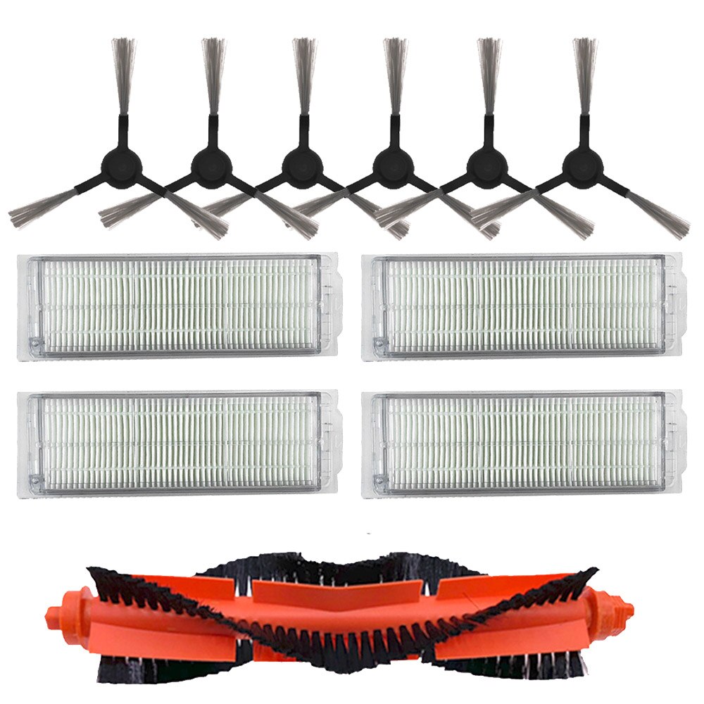 Hovedbørste hepa filter sidebørste moppe klud til xiaomi robotstøvsuger styj 02ym conga 3490 viomi  v2 pro filter v-rvclm 21b: Lysegrøn
