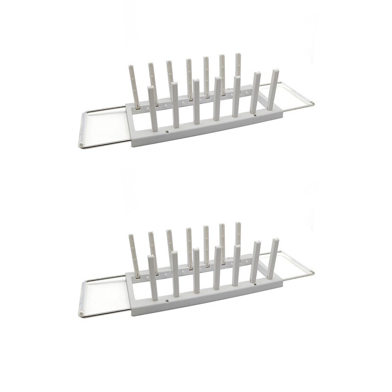 Adjustable Drain Cutlery Storage Container Plastic 304 Stainless Steel Kitchen Dish Drying Plates Organizer Dinnerware: 2 pcs