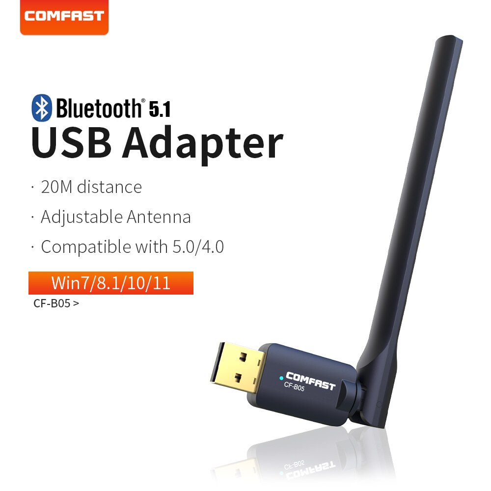 Comfast Usb Bluetooth Adapter Voor Win10 Pc 2.4Ghz Speaker Draadloze Muis Muziek Audio Ontvanger Zender Bluetooth 5.1