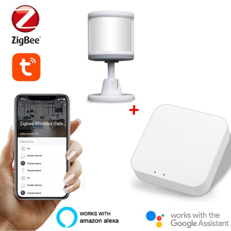Smart Tuya Zigbee Body Sensor With Foot Stand Motion Detection With Tuya Zigbee Hub Human Body Movement Detect Smart PIR Sensor: 1 set
