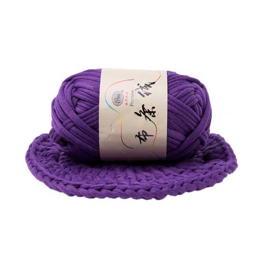 1pc håndstrikket vævet tråd ensfarvet anti-krympe flettet gør-det-selv hækledug fancy stofgarn strikning blød behagelig hækling: Violet
