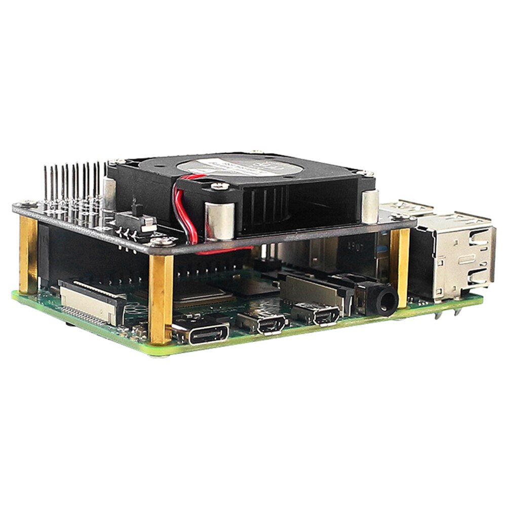 Mini Heat Dissipation Easy Install With Switch LED Cooling Fan Module DC 5V Practical For Raspberry Pi 4 Model B