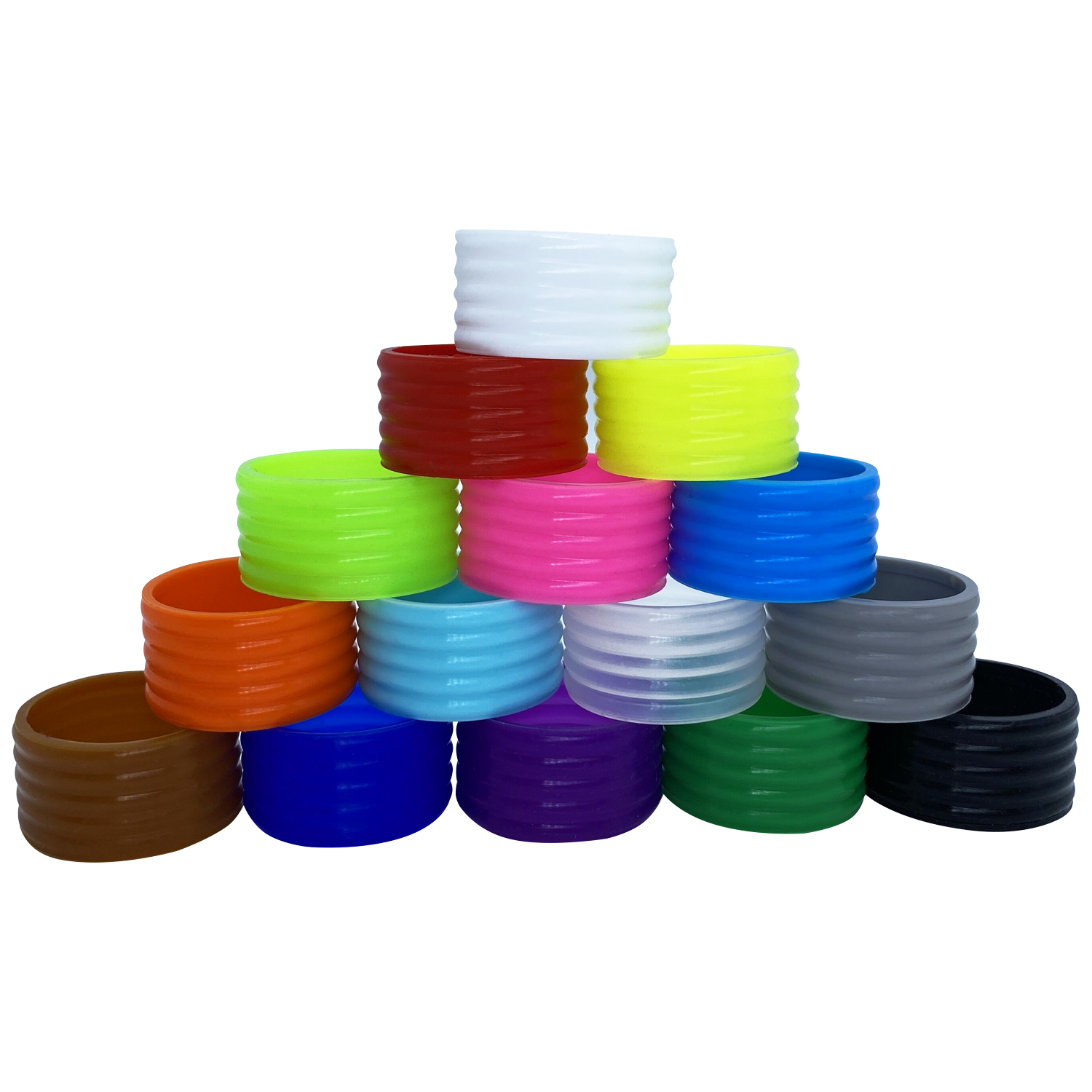 15PCS Tennis racket handle, silicone ring, multi-color fixed tennis grip, rubber ring: Orange