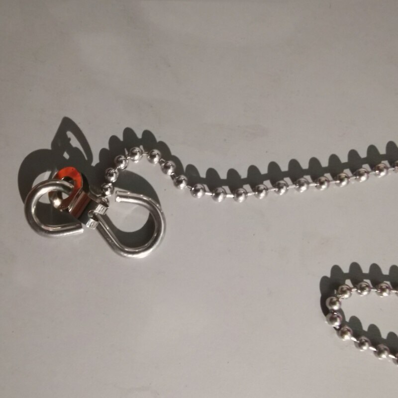 Zwarte kunststof badstop roestvrij stalen kogelketting met s-haak
