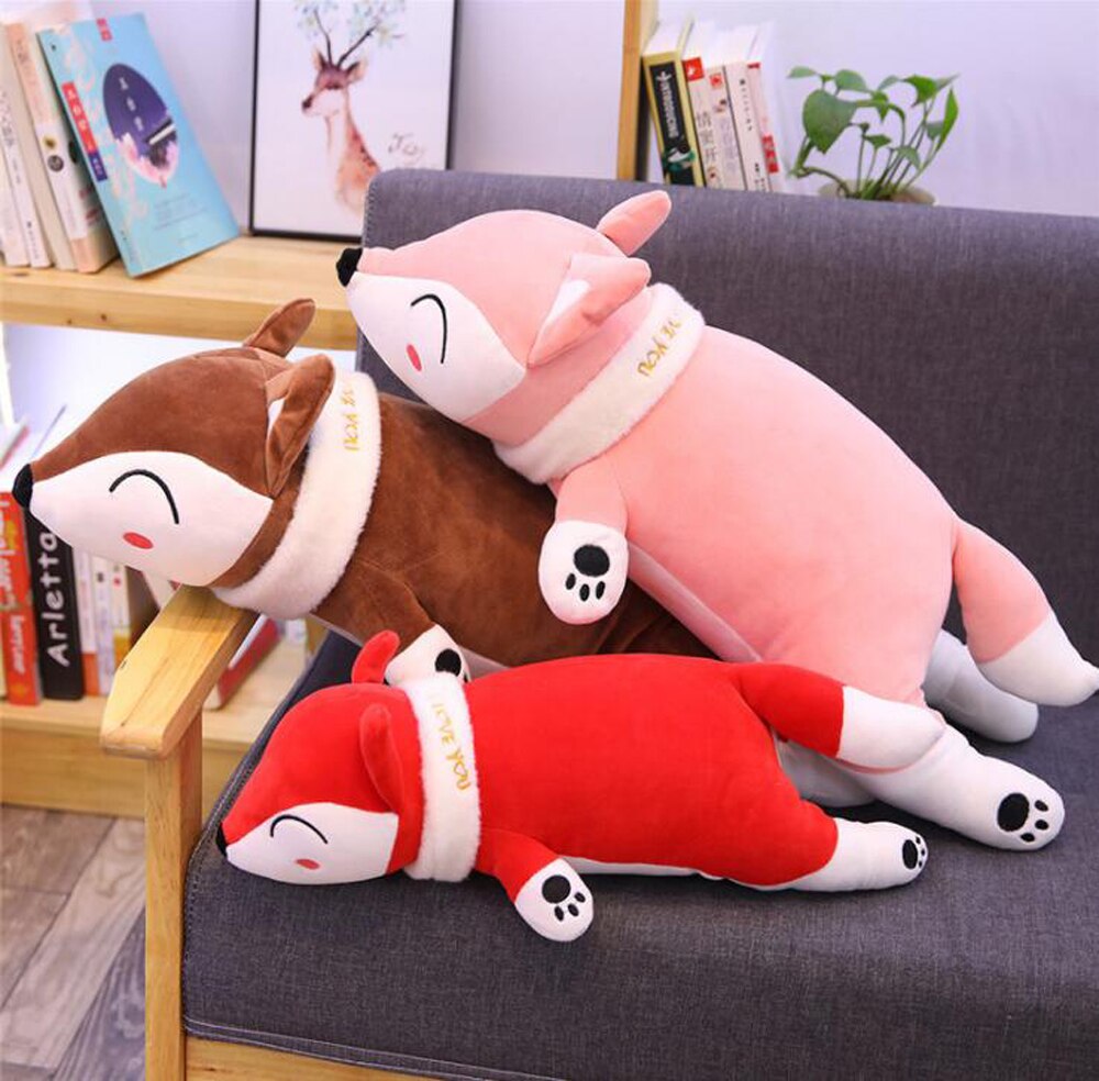 Peluche renard étreindre animaux oreillers jouets en peluche décoratif oreiller canapé décorations Super doux coussin rouge
