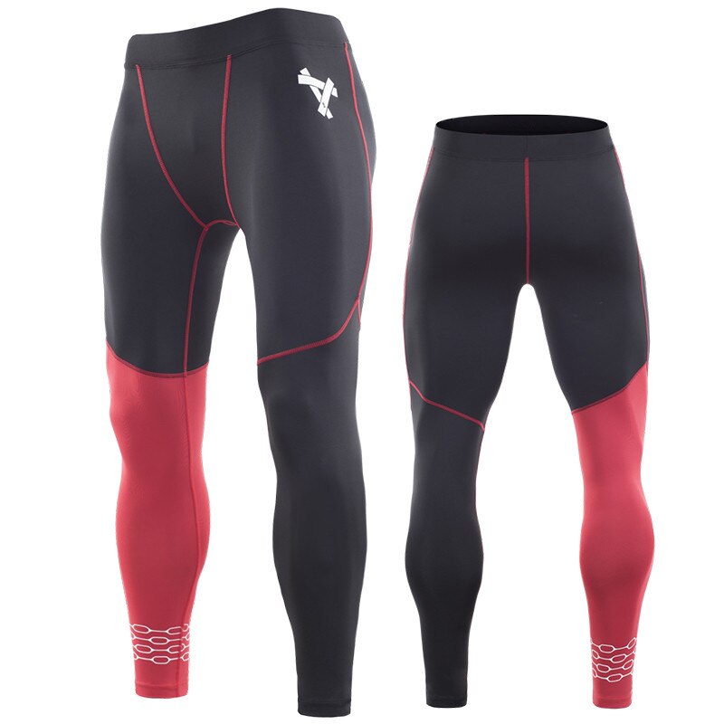 Male Bicycle Pants Men's Fleece Thermal Cycling Pants Padded Bike Bicycle Outdoor Sports Tights Fitness Cycling clothing: Red / L