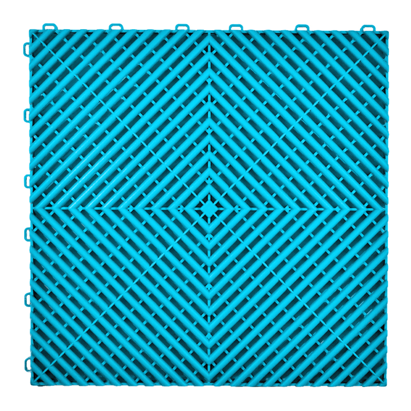 Diy 2025 fábrica mayoristas precio fuerza coche garaje piso rejilla plástico Modular entrelazado azulejos Pp garaje piso azulejos: Verde claro