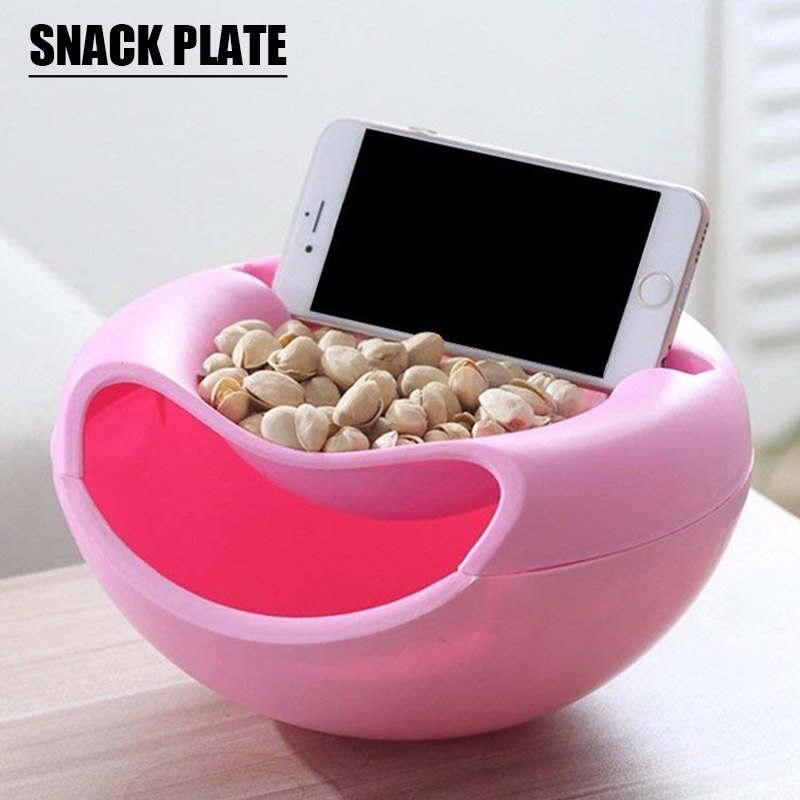 Creatieve Vorm Lui Snack Kom 1 Pcs Moderne Woonkamer Plastic Dubbele Lagen Snack Opbergdoos Kom Clazy Fruitschaal kom