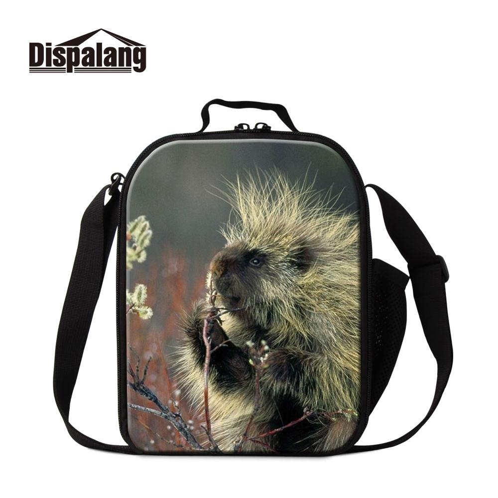 Dispalang Portable Lunch Pouch Insulated Hedgehog Word Thermal Girl Cooler Box Storage Bags for Kid Container Food Picnic Packet: Khaki