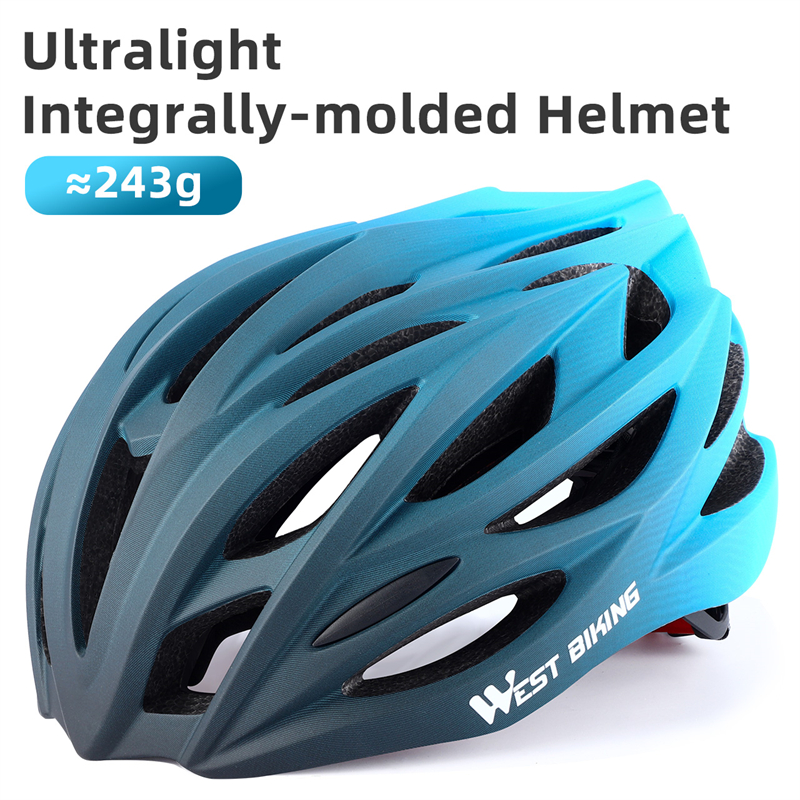 WEST BIKING-casco de ciclismo ultraligero moldeado integralmente para hombre y mujer, casco de carreras, gorra de seguridad para bicicleta de montaña y carretera, accesorios: Negro